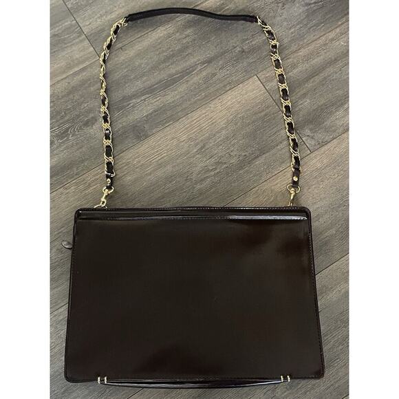 Vtg. Top Handle Messenger Shoulder Bag Attache Briefcase Oxblood Burgundy Career - Picture 5 of 14